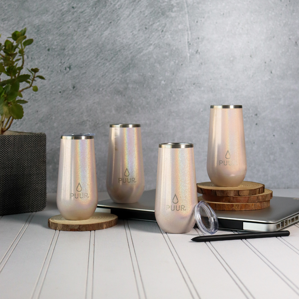 Pack de 4 vasos Térmicos Puur Champagne Unicorn 160 ml