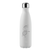 Botella térmica reutilizable de acero inoxidable con tapa. Color blanco y dibujo de dos tortugas marca Puur Bottle