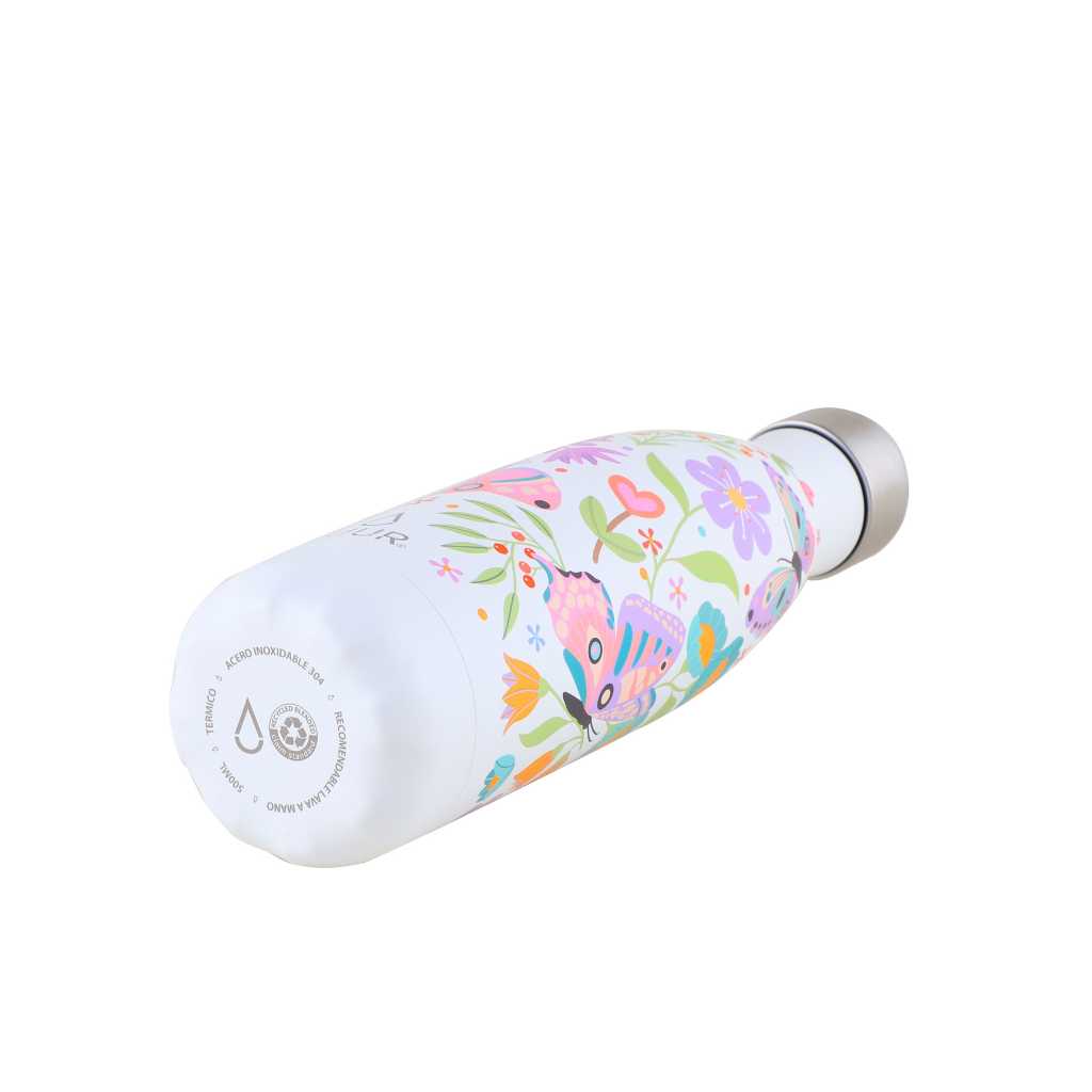 Botella Termica Puur Bottle Butterfly 500ml con fondo blanco