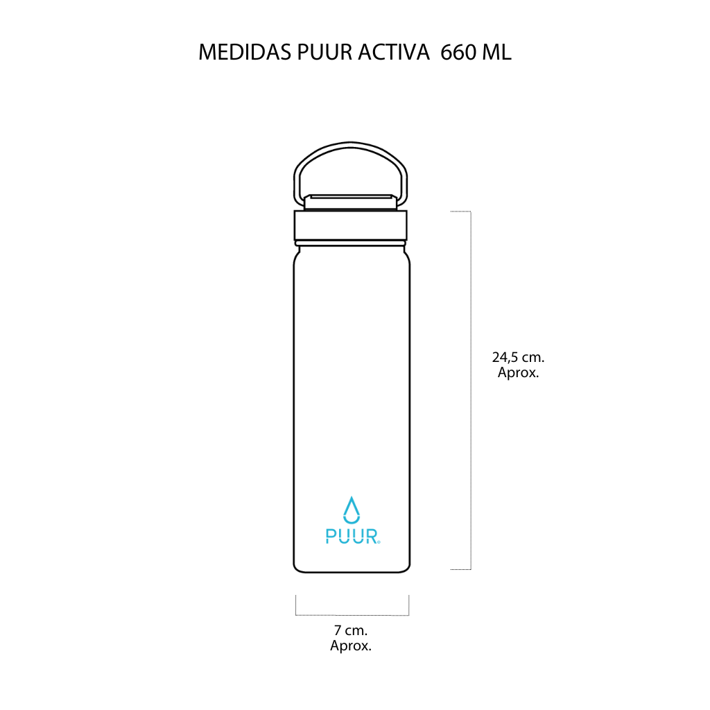 Botella Térmica Puur Activa Viva La Vida 660 ml
