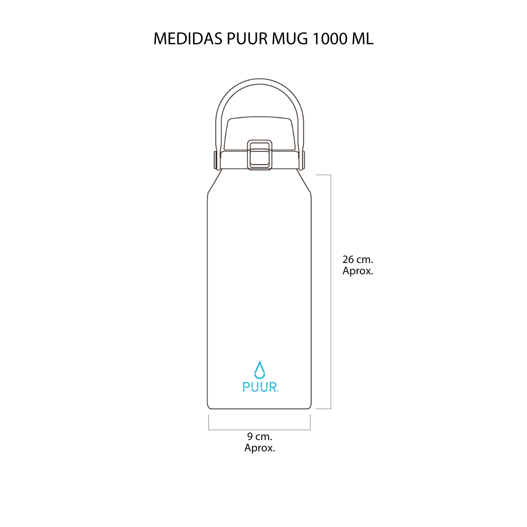 Botella Térmica Puur Activa Arena 1000 ml