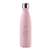 Botella térmica reutilizable de acero inoxidable con tapa. Color rosado y dibujo de dos tortugas marca Puur Bottle