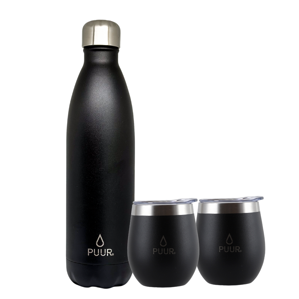 Pack Botella Térmica Onyx 750 ml + 2 Vasos Térmicos Onyx 240 ml