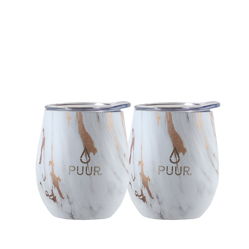 Set de 2 Vasos Térmicos Puur Cup Gold Marble | 240 ml