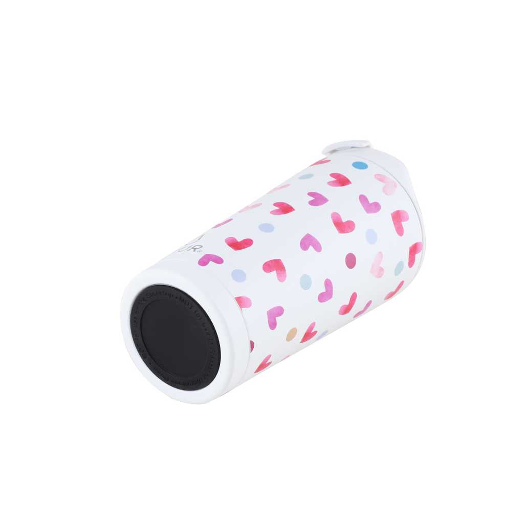 Vaso termico Puur 470ml con diseño de corazones en fondo blanco