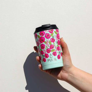 Mao con Vaso termico Puur 350ml floreado en fondo blanco