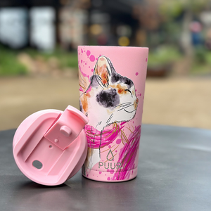 Vaso Térmico Puur Mug Cat Pink Hermético 470 ml