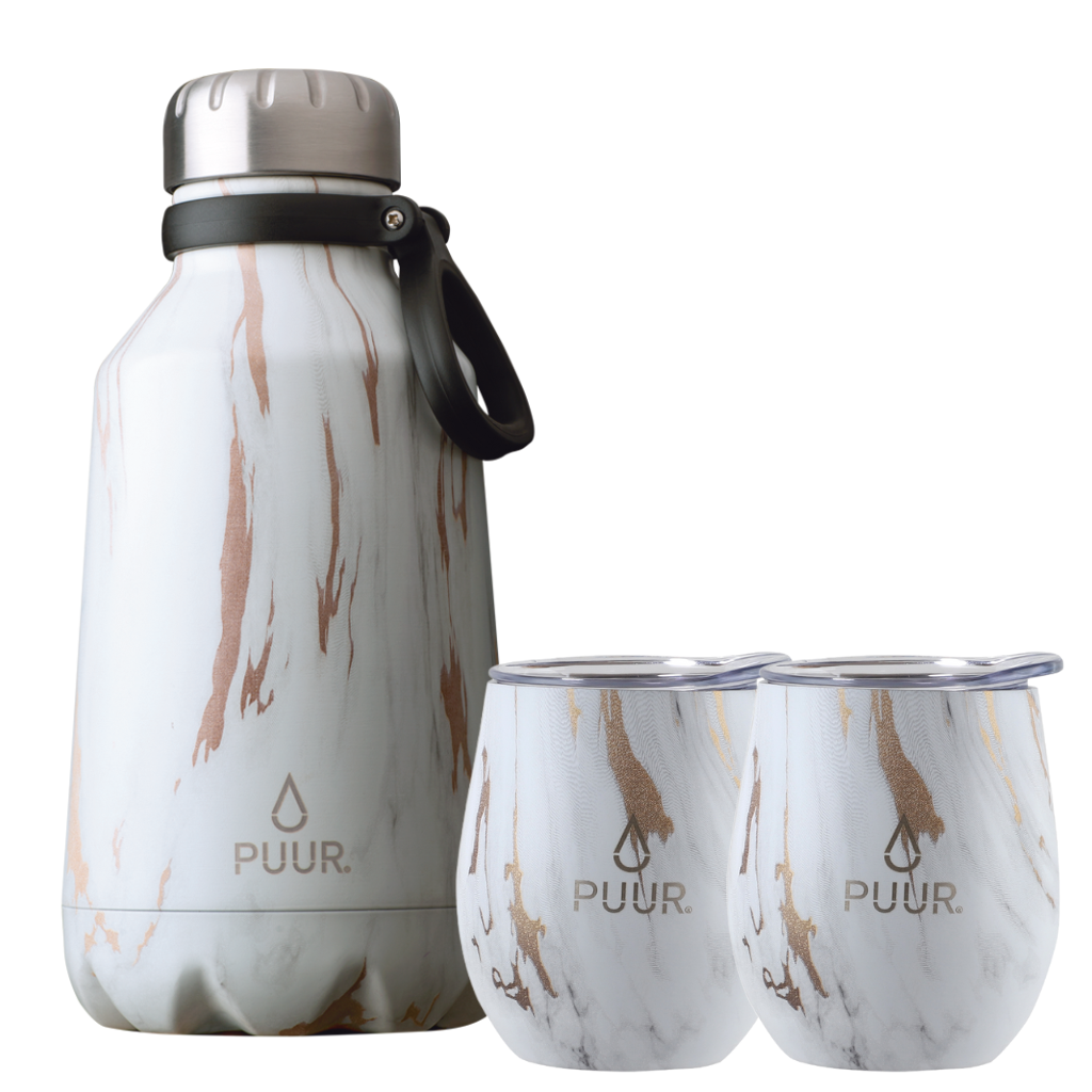 Set Puur Maxi  1200 ml + 2 cup Gold Marble 240 ml